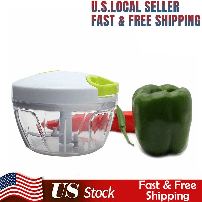 Multi-Functional Manual Food Chopper Compact Hand Held Vegetable Dicer Mincer US